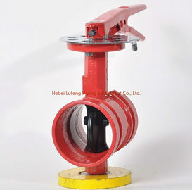 Worm Gear Signal Fire Grooved Butterfly Valve